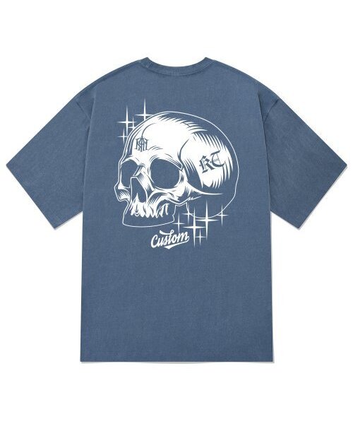 KAN6312(カン6312)の「KTPN0190 スカルアートピグメント半袖Tシャツ - ブルー(Tシャツ/カットソー・メンズ・その他・LARGE/MEDIUM/X-LARGE)」の1枚目の写真