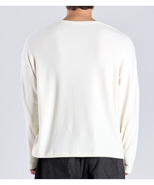 BUTTON SEOUL(ボタンソウル)の「エココージー ヘンリーネック ニットTシャツ (アイボリー)(Tシャツ/カットソー・レディース・その他・MEDIUM/LARGE/X-LARGE)」の5枚目の写真