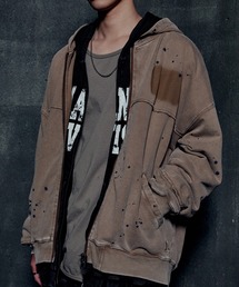 NOMANUAL（NOMANUAL）の「「NOMANUAL /ノーマニュアル」ディタッチド パッチ フーディッド ジップアップ（パーカー）」