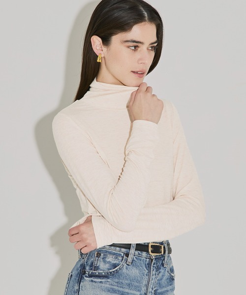 coca(coca)(コカ)の「タートルネックトップス(ニット/セーター・レディース・グレー/オートミール・L/M/S)」の2枚目の写真