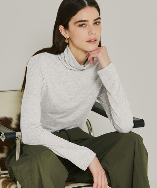 coca(coca)(コカ)の「タートルネックトップス(ニット/セーター・レディース・グレー/オートミール・L/M/S)」の7枚目の写真