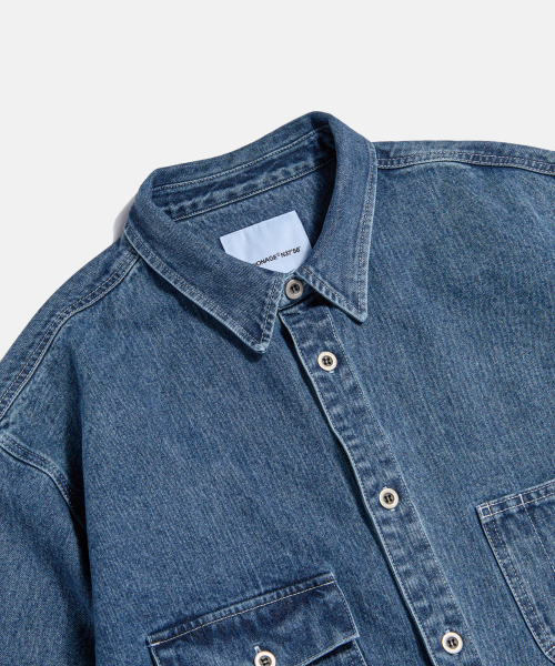 ESPIONAGE（エスピオナジ）の「Denim Coverall Shirt Jacket Washed Indigo（シャツ/ブラウス・レディース・その他・MEDIUM/LARGE/X-LARGE）」の4枚目の写真