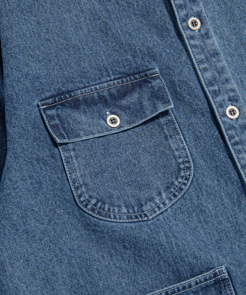 ESPIONAGE（エスピオナジ）の「Denim Coverall Shirt Jacket Washed Indigo（シャツ/ブラウス・レディース・その他・MEDIUM/LARGE/X-LARGE）」の6枚目の写真