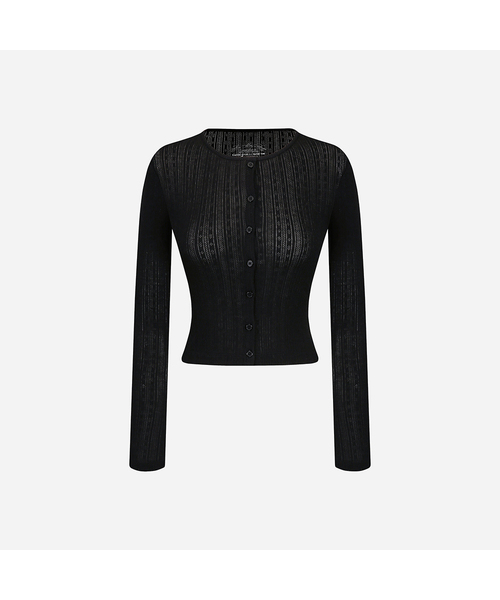 LANGER（ランガー）の「[PALACE] jacquard short cardigan_4Colors（カーディガン/ボレロ・レディース・PINK/イエロー/ブラック/ホワイト・FREE）」の2枚目の写真