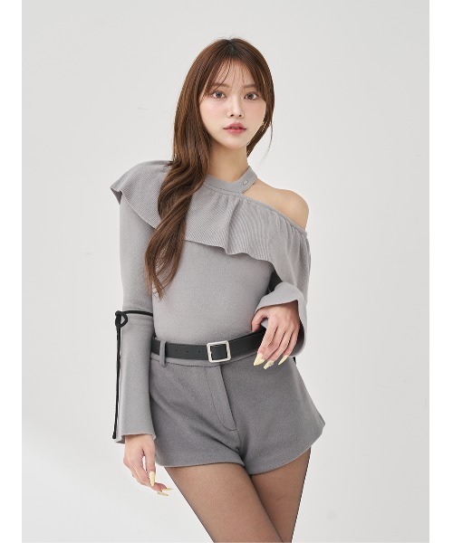 ベルスリーブフリルニットトップス（ニット/セーター）｜Darich