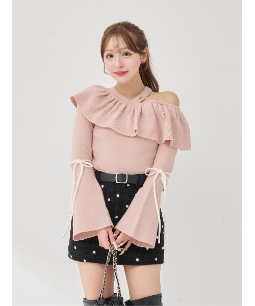 darich ダーリッチ ベルスリーブフリルニットトップス ダーリッチ