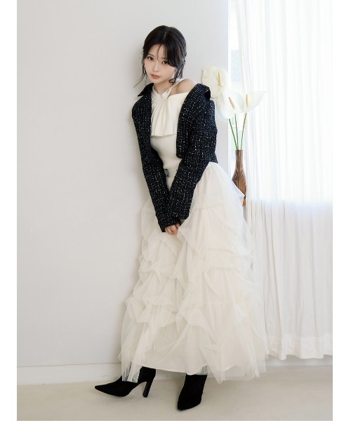 ベルスリーブフリルニットトップス（ニット/セーター）｜Darich