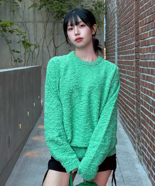 BLOND9(ブロンドナイン)の「スノー レグラン ラウンド ニット_ミントグリーン(ニット/セーター・レディース・その他・LARGE/MEDIUM/X-LARGE)」の1枚目の写真