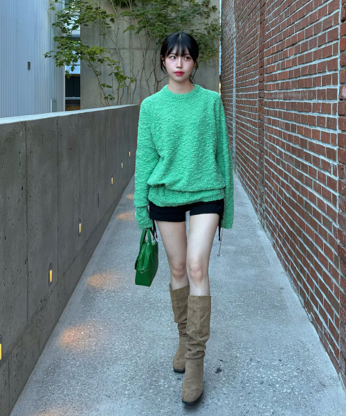 BLOND9(ブロンドナイン)の「スノー レグラン ラウンド ニット_ミントグリーン(ニット/セーター・レディース・その他・LARGE/MEDIUM/X-LARGE)」の4枚目の写真