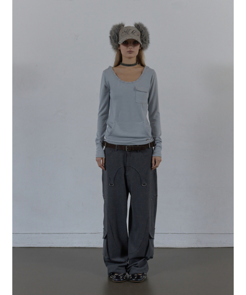 SETUP-EXE(セットアップイーエックスイー)の「WESTERN STUDDED SLACKS / CHARCOAL(スラックス・レディース・その他・SMALL/MEDIUM)」の4枚目の写真