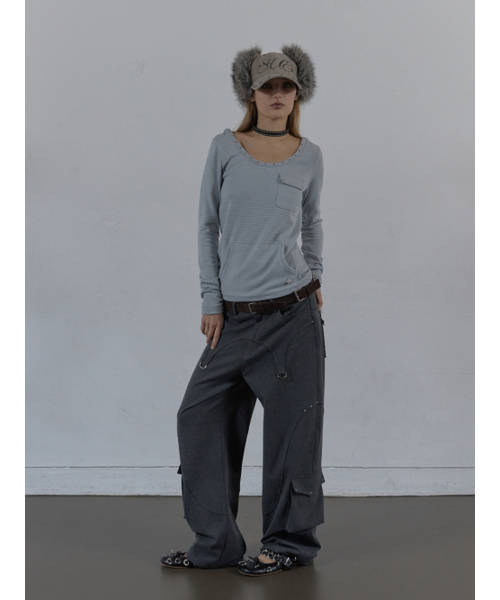SETUP-EXE(セットアップイーエックスイー)の「WESTERN STUDDED SLACKS / CHARCOAL(スラックス・レディース・その他・SMALL/MEDIUM)」の11枚目の写真