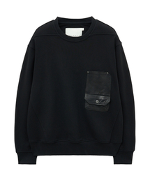 UNGIMMICK（アンジミック）の「LEATHER FLAP POCKET SWEATSHIRT (BLACK)（スウェット）」