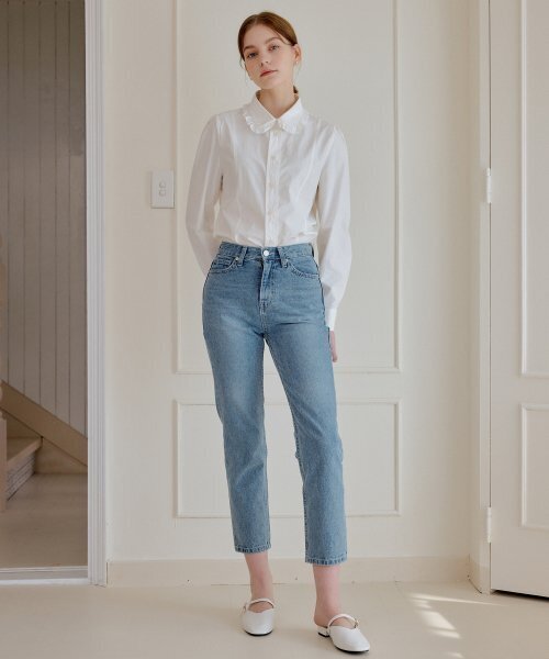 YUPPE(ヨッペ)の「GRAY STRAIGHT DENIM_GRAY(デニムパンツ・レディース・その他・SMALL/MEDIUM)」の2枚目の写真