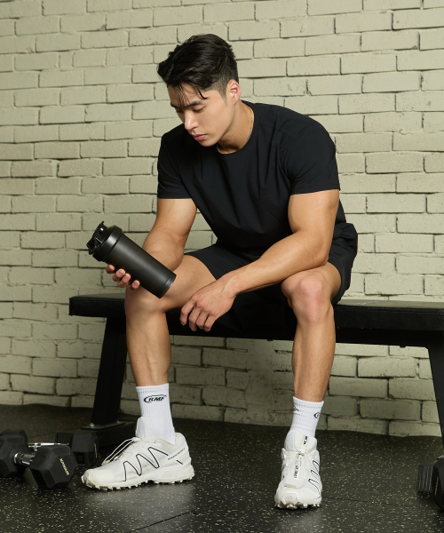 BLACK MONSTER FIT(ブラックモンスターフィット)の「トリコットトレーニングショートスリーブ半袖Tシャツ(4色)(Tシャツ/カットソー・レディース・ブラック/カーキ/ピンク/チャコール・SMALL/MEDIUM/LARGE/X-LARGE/2XL)」の6枚目の写真
