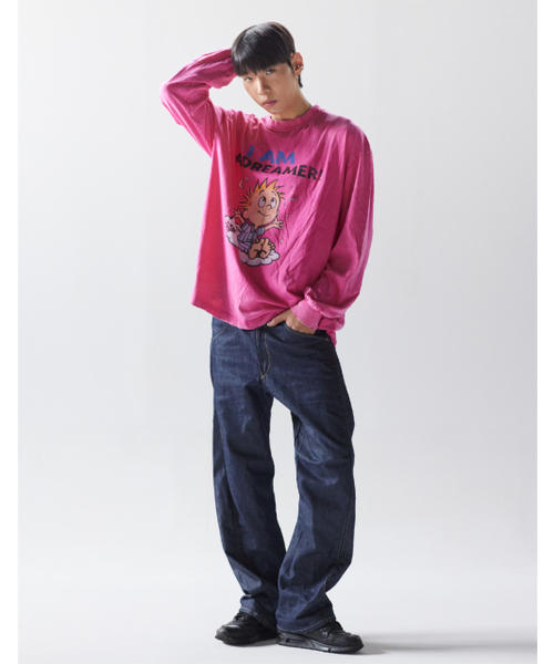 THESTORI（ザ・ストリ）の「ドリーマー ピグメント 長袖Tシャツ (ピンク)（Tシャツ/カットソー・メンズ・その他・1(M)/2(L)/3(XL)）」の2枚目の写真