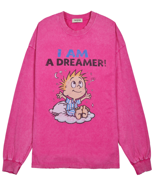 THESTORI（ザ・ストリ）の「ドリーマー ピグメント 長袖Tシャツ (ピンク)（Tシャツ/カットソー・メンズ・その他・1(M)/2(L)/3(XL)）」の3枚目の写真