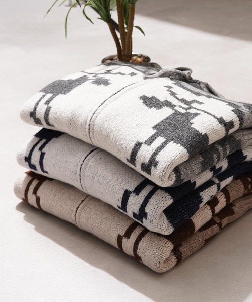 1111clothing(ワンフォークロージング)の「ダブルZIP ノルディック ルーズ カウチンニット / Double-Zip Nordic Loose Cowichan Knit(カーディガン/ボレロ・メンズ・ネイビー/ブラウン/グレー・M/L)」の20枚目の写真