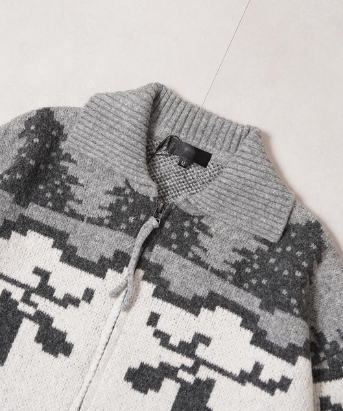 1111clothing(ワンフォークロージング)の「ダブルZIP ノルディック ルーズ カウチンニット / Double-Zip Nordic Loose Cowichan Knit(カーディガン/ボレロ・メンズ・ネイビー/ブラウン/グレー・M/L)」の21枚目の写真