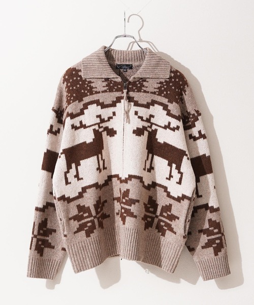 1111clothing(ワンフォークロージング)の「ダブルZIP ノルディック ルーズ カウチンニット / Double-Zip Nordic Loose Cowichan Knit(カーディガン/ボレロ・メンズ・ネイビー/ブラウン/グレー・M/L)」の10枚目の写真