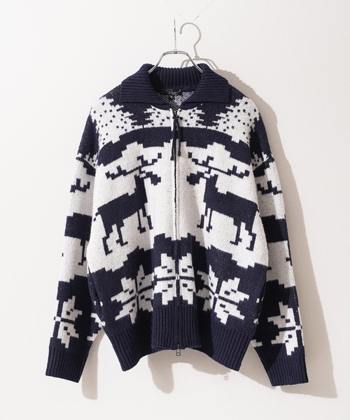 1111clothing(ワンフォークロージング)の「ダブルZIP ノルディック ルーズ カウチンニット / Double-Zip Nordic Loose Cowichan Knit(カーディガン/ボレロ・メンズ・ネイビー/ブラウン/グレー・M/L)」の15枚目の写真