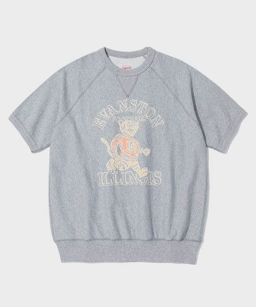 OUTSTANDING(アウトスタンディング)の「V.S.C HALF SLEEVE SWEAT(EVANSTON)_8%MELANGE GRAY(Tシャツ/カットソー・レディース・その他・SMALL/MEDIUM/LARGE)」の1枚目の写真