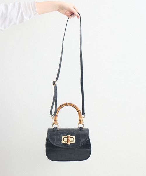 KATHARINE ROSS（キャサリンロス）の「【KATHARINE ROSS】【MILLELA FIRENZE】バンブーハンドBAG（ハンドバッグ・レディース・ブラック・MEDIUM）」の6枚目の写真
