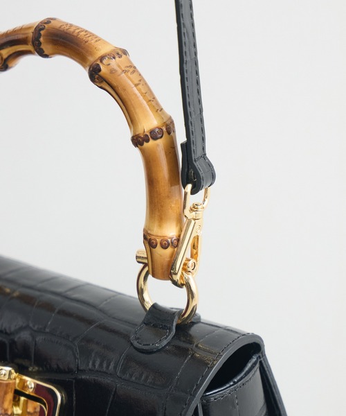 KATHARINE ROSS（キャサリンロス）の「【KATHARINE ROSS】【MILLELA FIRENZE】バンブーハンドBAG（ハンドバッグ・レディース・ブラック・MEDIUM）」の14枚目の写真