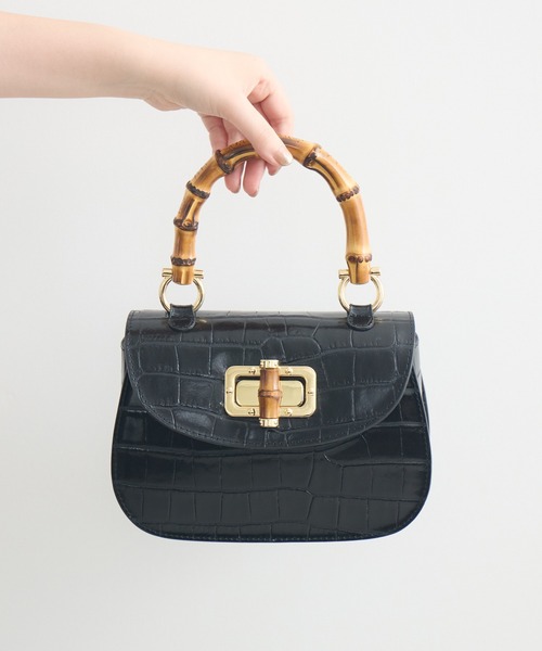 KATHARINE ROSS（キャサリンロス）の「【KATHARINE ROSS】【MILLELA FIRENZE】バンブーハンドBAG（ハンドバッグ・レディース・ブラック・MEDIUM）」の7枚目の写真