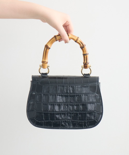 KATHARINE ROSS（キャサリンロス）の「【KATHARINE ROSS】【MILLELA FIRENZE】バンブーハンドBAG（ハンドバッグ・レディース・ブラック・MEDIUM）」の8枚目の写真