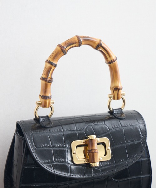 KATHARINE ROSS（キャサリンロス）の「【KATHARINE ROSS】【MILLELA FIRENZE】バンブーハンドBAG（ハンドバッグ・レディース・ブラック・MEDIUM）」の13枚目の写真