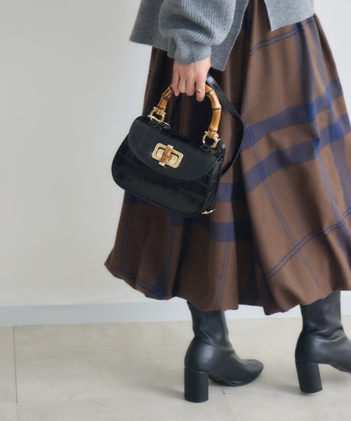KATHARINE ROSS（キャサリンロス）の「【KATHARINE ROSS】【MILLELA FIRENZE】バンブーハンドBAG（ハンドバッグ・レディース・ブラック・MEDIUM）」の5枚目の写真