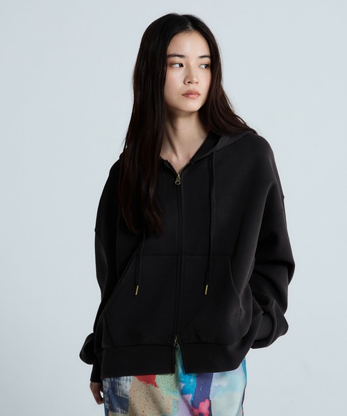 JEANASIS(ジーナシス)の「【選べる着丈】FadeダンボールZIPフーディ/643474(パーカー・レディース・ブラック系その他/ネイビー系/グレー・MEDIUM/LARGE)」の2枚目の写真