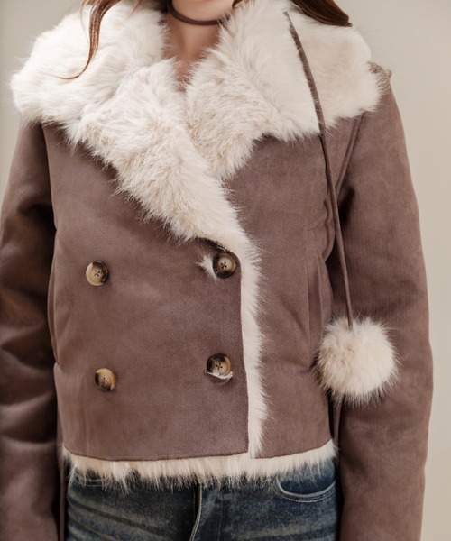silent(and)(サイレントアンド)の「Velvet BonBon Coat(Short)(ムートンコート・レディース・ブラウン・SHORT)」の13枚目の写真