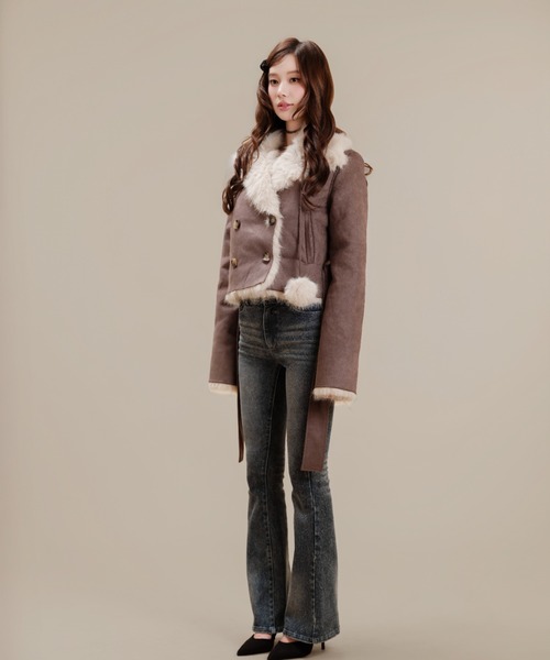 silent(and)(サイレントアンド)の「Velvet BonBon Coat(Short)(ムートンコート・レディース・ブラウン・SHORT)」の9枚目の写真
