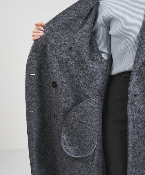 31 Sons de mode（トランテアン　ソン　ドゥ　モード）の「2025秋冬新作 一部店舗限定 ロングチェスターコート（チェスターコート・レディース・アイボリー/チャコールグレー・ﾌﾘ-）」の21枚目の写真