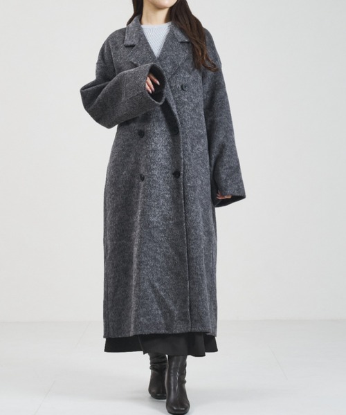 31 Sons de mode（トランテアン　ソン　ドゥ　モード）の「2025秋冬新作 一部店舗限定 ロングチェスターコート（チェスターコート・レディース・アイボリー/チャコールグレー・ﾌﾘ-）」の5枚目の写真