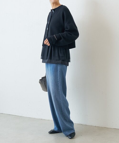 BEARDSLEY（ビアズリー）の「ショートカーデ（カーディガン/ボレロ・レディース・ブラック/ピンク・FREE）」の3枚目の写真