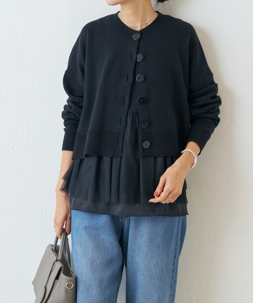 BEARDSLEY（ビアズリー）の「ショートカーデ（カーディガン/ボレロ・レディース・ブラック/ピンク・FREE）」の4枚目の写真