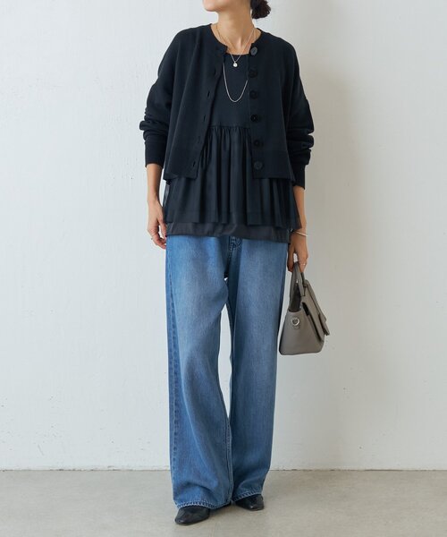 BEARDSLEY（ビアズリー）の「ショートカーデ（カーディガン/ボレロ・レディース・ブラック/ピンク・FREE）」の6枚目の写真