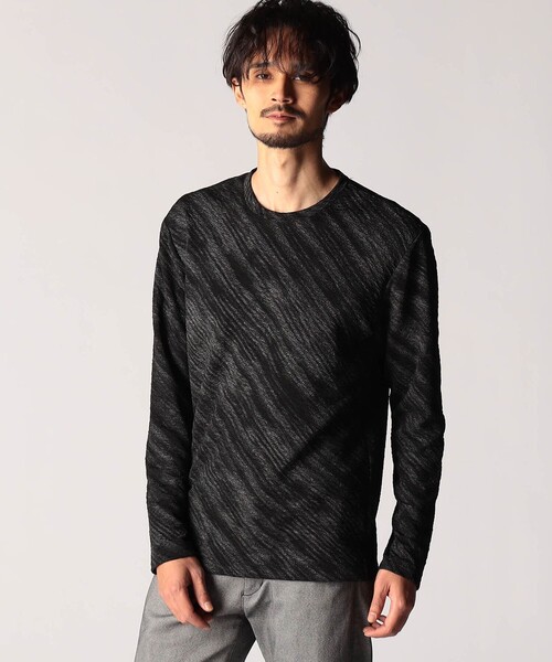 NICOLE CLUB FOR MEN（ニコルクラブフォーメン）の「スプレー風ボカシプリントカットソー（Tシャツ/カットソー・メンズ・ブルー系/ライトグレー系/グレー系・MEDIUM/LARGE/X-LARGE）」の2枚目の写真