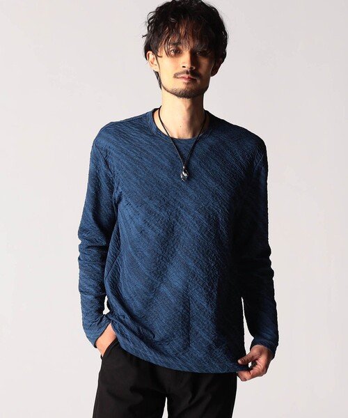 NICOLE CLUB FOR MEN（ニコルクラブフォーメン）の「スプレー風ボカシプリントカットソー（Tシャツ/カットソー・メンズ・ブルー系/ライトグレー系・MEDIUM/LARGE/X-LARGE）」の2枚目の写真