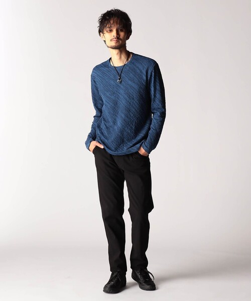 NICOLE CLUB FOR MEN（ニコルクラブフォーメン）の「スプレー風ボカシプリントカットソー（Tシャツ/カットソー・メンズ・ブルー系/ライトグレー系・MEDIUM/LARGE/X-LARGE）」の5枚目の写真