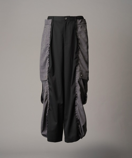 MAISON SPECIAL(メゾンスペシャル)の「《UNISEX》Cut-off Docking Prime-Wide Cargo Pants/カットオフドッキングプライムワイドカーゴパンツ【MAISON SPECIAL/メゾンスペシャル】■セットアップ対応■(カーゴパンツ・メンズ・チャコールグレー/ブラック・0/1/2)」の22枚目の写真