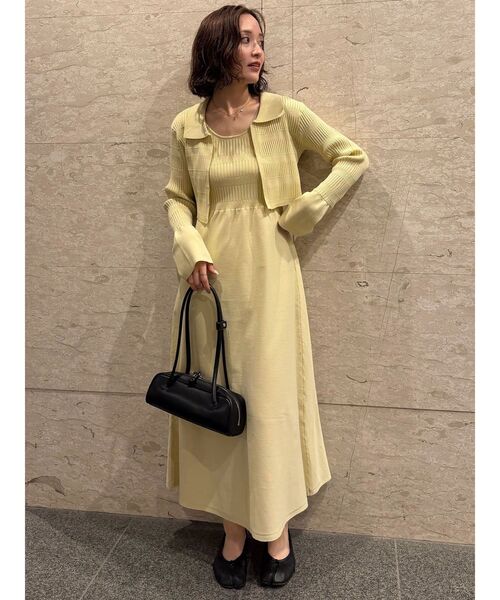 LAGUNAMOON（ラグナムーン）の「カラーカーデフォルムニットワンピース（ワンピース・レディース・ブラック/イエロー・MEDIUM/SMALL）」の3枚目の写真