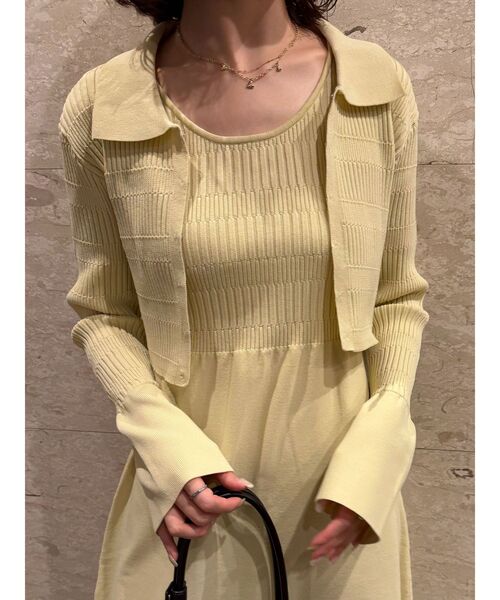 LAGUNAMOON（ラグナムーン）の「カラーカーデフォルムニットワンピース（ワンピース・レディース・ブラック/イエロー・MEDIUM/SMALL）」の6枚目の写真