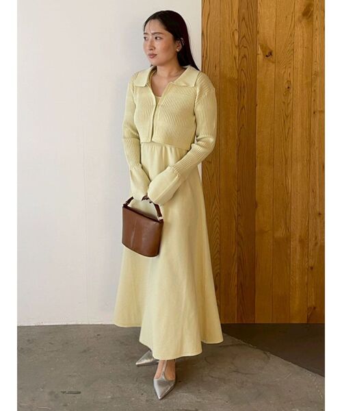 LAGUNAMOON（ラグナムーン）の「カラーカーデフォルムニットワンピース（ワンピース・レディース・ブラック/イエロー・MEDIUM/SMALL）」の17枚目の写真