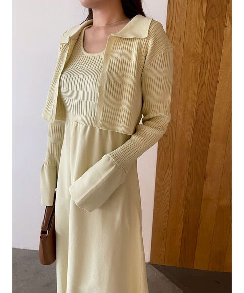 LAGUNAMOON（ラグナムーン）の「カラーカーデフォルムニットワンピース（ワンピース・レディース・ブラック/イエロー・MEDIUM/SMALL）」の18枚目の写真