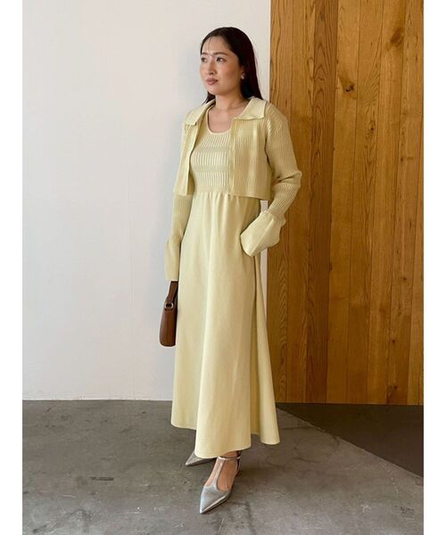 LAGUNAMOON（ラグナムーン）の「カラーカーデフォルムニットワンピース（ワンピース・レディース・ブラック/イエロー・MEDIUM/SMALL）」の19枚目の写真