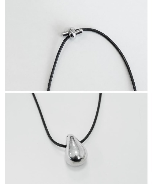 Re:EDIT（リエディ）の「ドロップモチーフフェイクレザーネックレス（ネックレス・レディース・シルバー・FREE）」の5枚目の写真