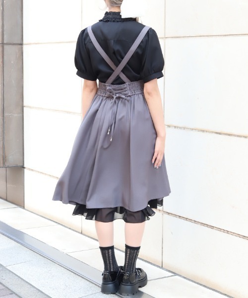 axes femme(アクシーズファム)の「サス付レースアップスカート(スカート・レディース・ブラック/ダークブラウン/パープル/グレー/ベージュ・FREE)」の15枚目の写真